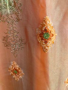 Peach Embroidered Kurta Set