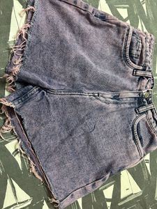 Acid Wash Denim Shorts