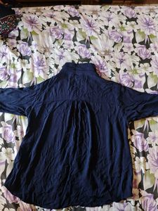 Embroidered Navy Top