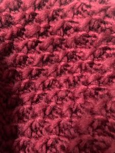 Unisex Maroon Self Design Beanie Warm Winter Cap