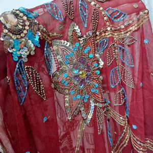 Maroon Heavy Work Duppata