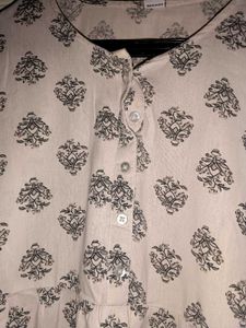 Patterned White short kurti