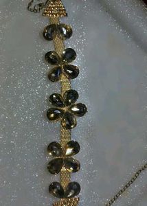 Floral Rhinestone Statement Necklace