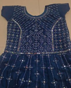 Blue Embellished sharara Suit