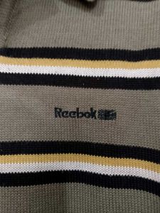Reebok Striped Collared Sweater