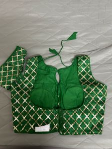 Green &amp; Gold Sequin Crop Top