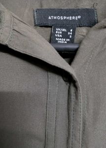 Olive Green Button-Up Top women