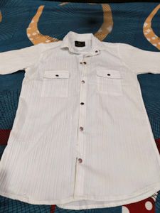 Textured White Trendy Shirt