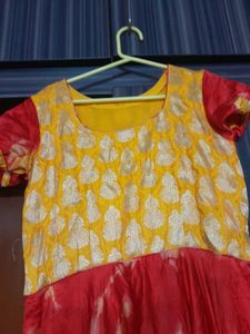 Red &amp; Yellow Ethnic Dress 36 bust length 50