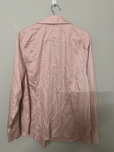 baby pink Satin shirt.