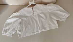 MiuMiu Croped Blouse With Printed Log