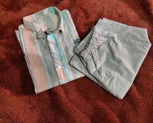 pure cotton shirt n half pant set for 6 to 7 year