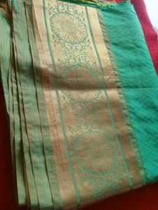 Green &amp; Gold Sari Blouse💚💛