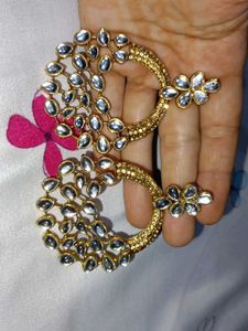 Elegant Kundan Chandelier Earrings