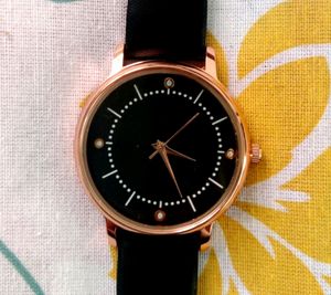 Black Women Watch With Rose Gold Dial