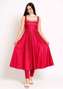Elegant Cherry Red Kurta Set