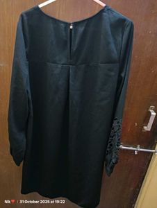 Black Lace Sleeve Dress