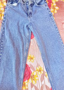 Blue Denim Straight Leg Jeans