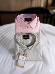 Men's Dress Shirts - Pink & Gray - Size M