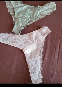 H&amp;M 2 Pair Of Satin Thong UNUSED/Size-M
