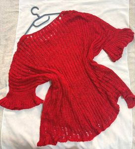 🎁Buy1 Get1 Free Oversized Red Knitted Top ()