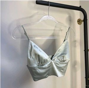 Zara Satin Tank Crop Top