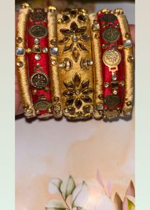 Red &amp; Gold Bangle Set