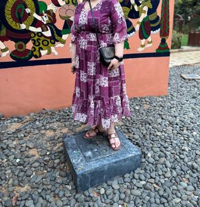 Purple Patchwork Maxi Dress