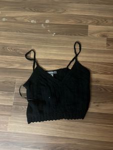 Cute Black Crochette Crop Top