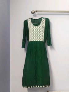 Green Embroidered Dress