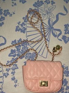 Pink Quilted Crossbody Bag