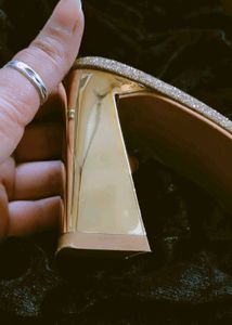 Gold Glitter Embellished Heels