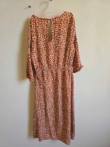 Brown Floral Wrap Dress