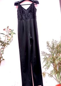Black Lace Top Jumpsuit