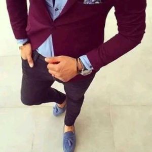 ZARA Blue Sude Leather Loafers