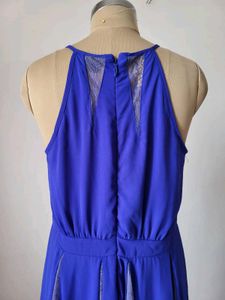 Cobalt Blue Lace Inset Dress