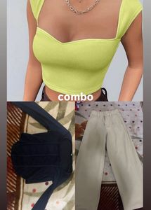 (Combo)Black Long Sleeve Top And Trouser