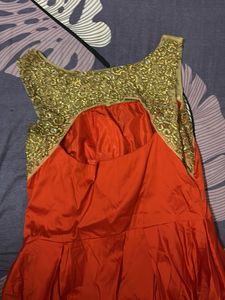 Elegant Orange Ethnic Gown
