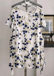 Blueberries Floral Printed Mini Dress