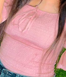 Pink Puff Sleeve Top