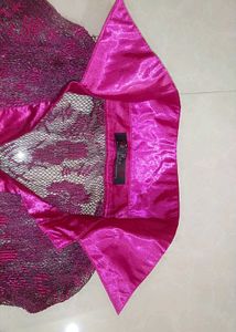 Vintage Maroon Lace Blouse