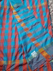 Checkered Saree Multicolord