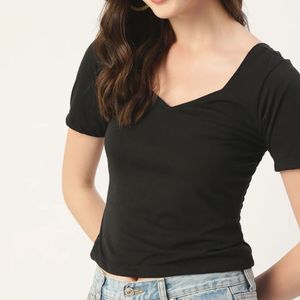 Chic Black V-Neck Tee