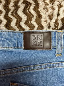 Two-Tone Denim Mini Skirt