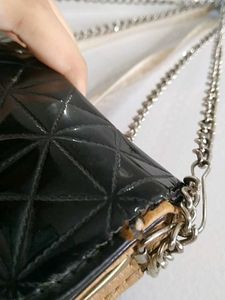 Black Clutch And Small Sling Bag Cute