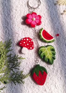 Funky Fruit &amp; Flower Keychain