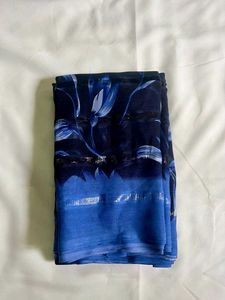 Elegant Blue Floral Saree