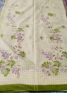 Floral  cotton Print Saree without blouse piece