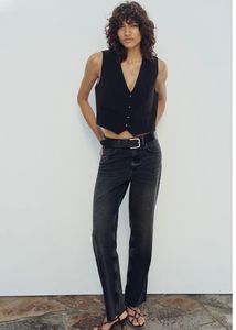 Zara Black Fitted Waistcoat