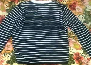 Stripes Long Sleeve Crop Top